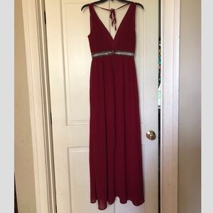 Long Maroon Formal Dress